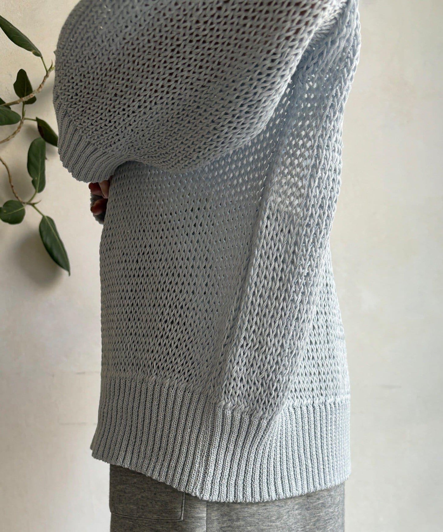 低密度棉針織套頭衫