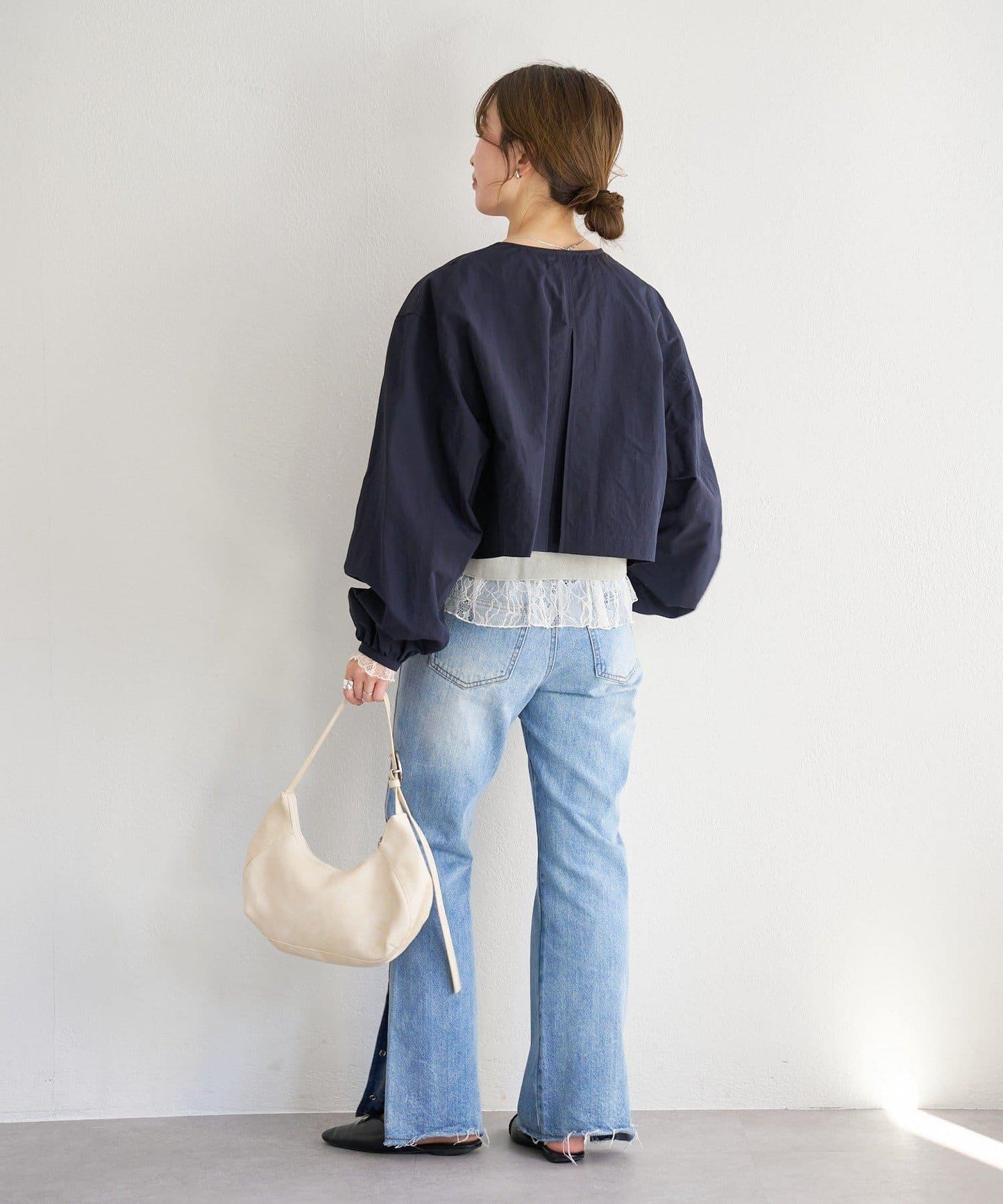 無領設計 尼龍 夾克 B款