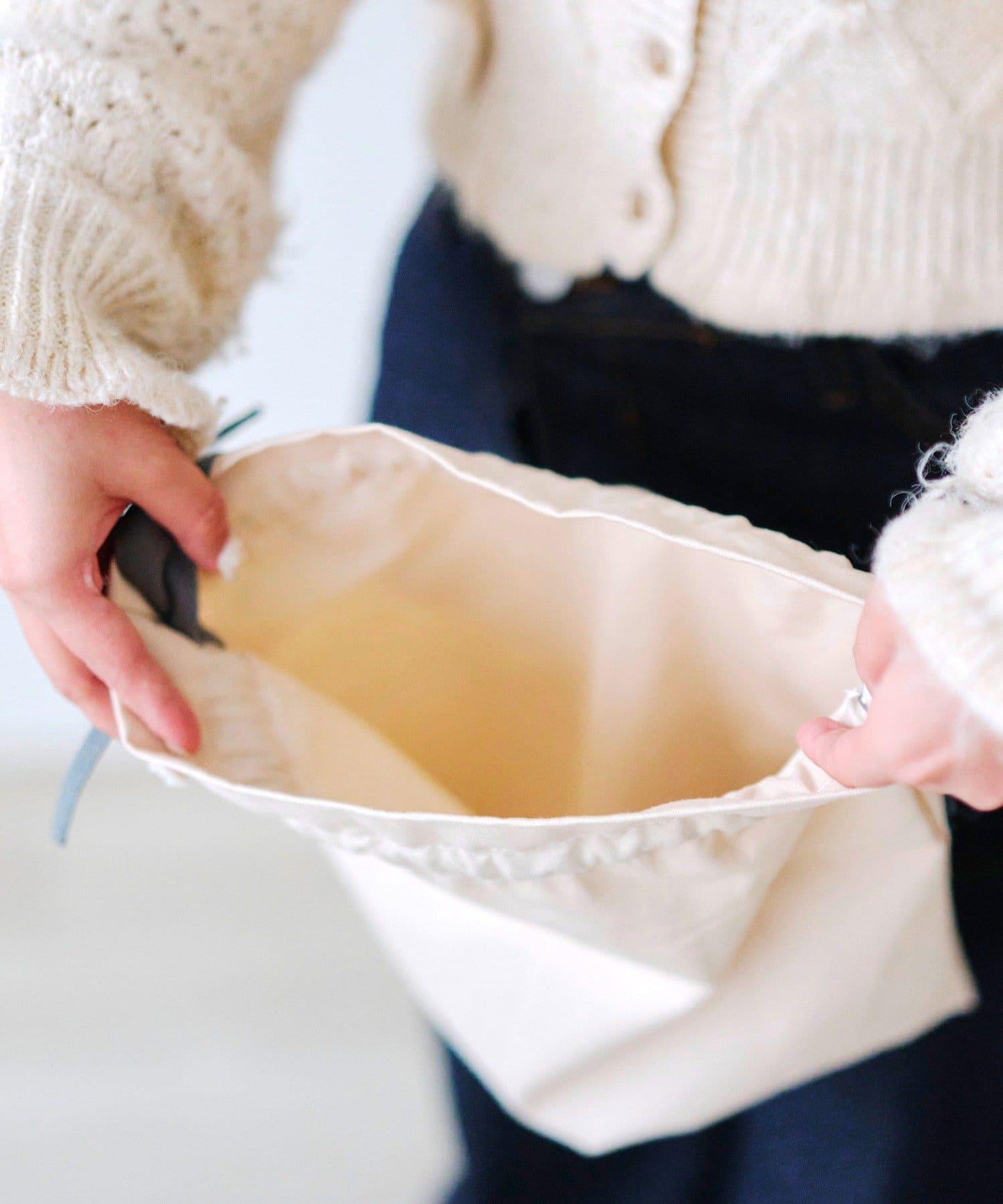 雙色束口托特包