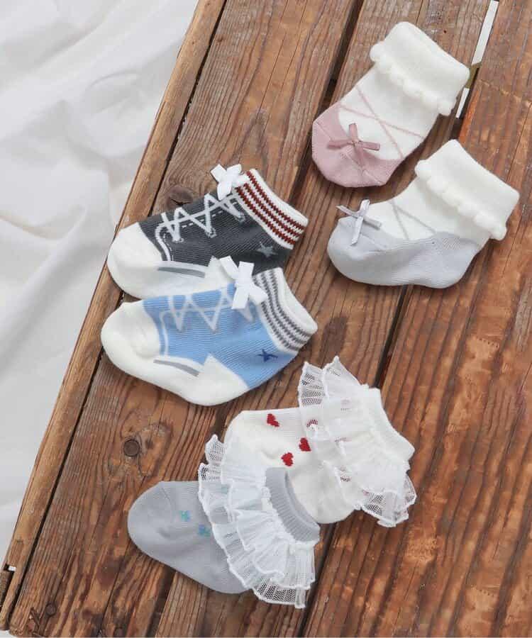 荷葉邊滿印圖案 嬰兒襪