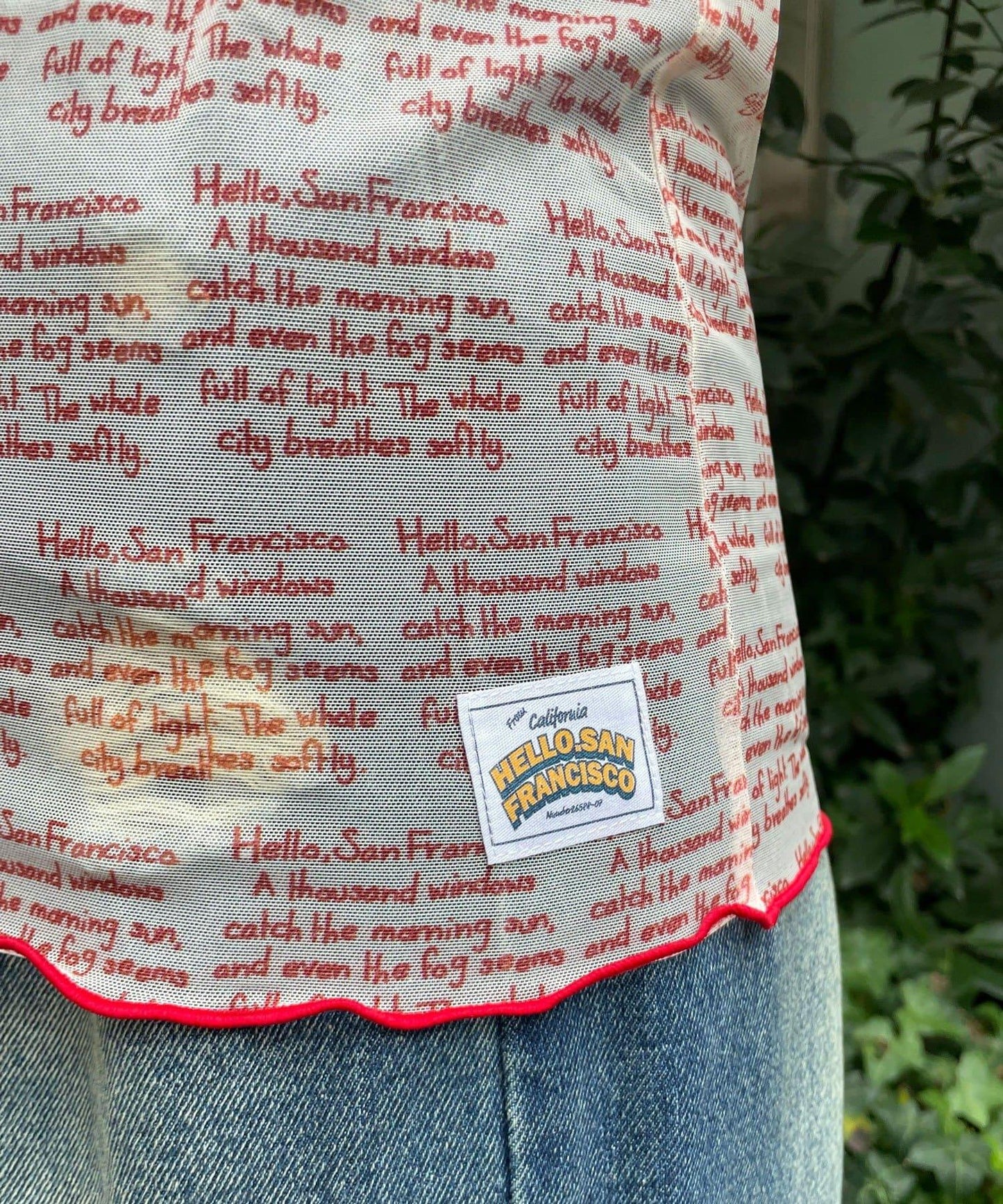 透感文字印花T恤