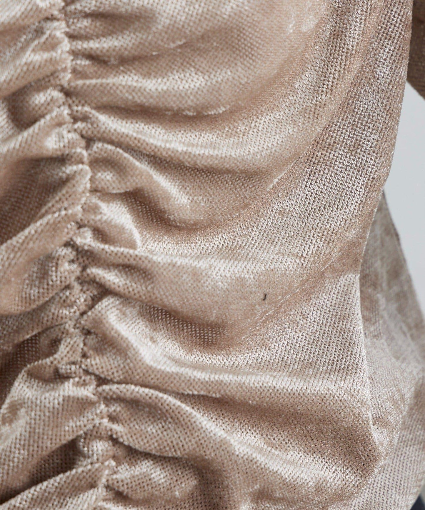 前抽褶天鵝絨套頭上衣