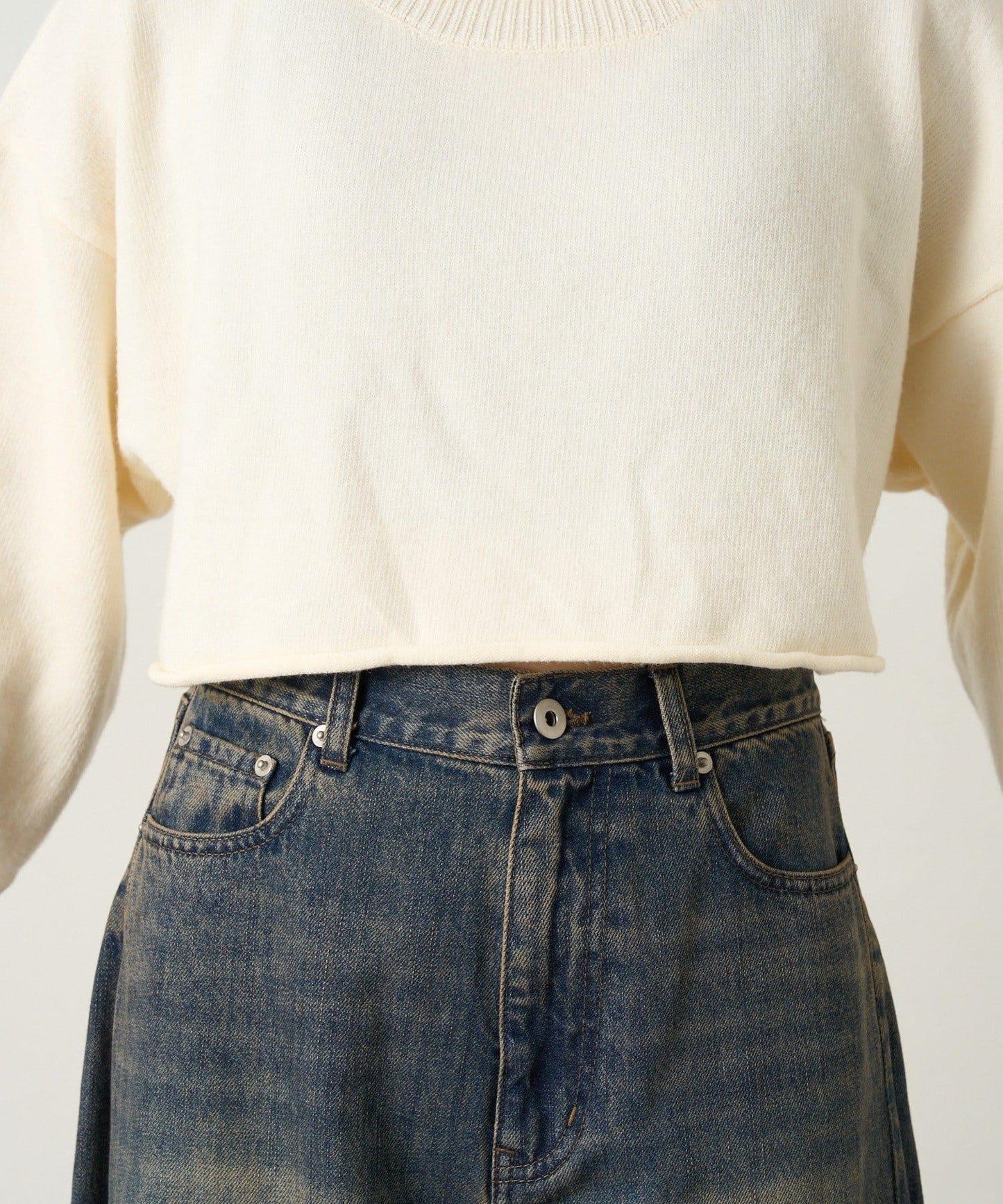 mline 短款高領針織上衣