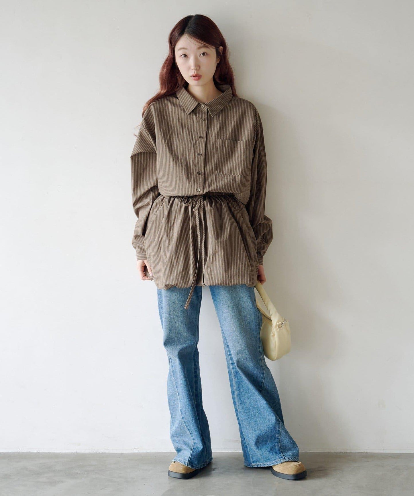 氣球廓形襯衫連衣裙