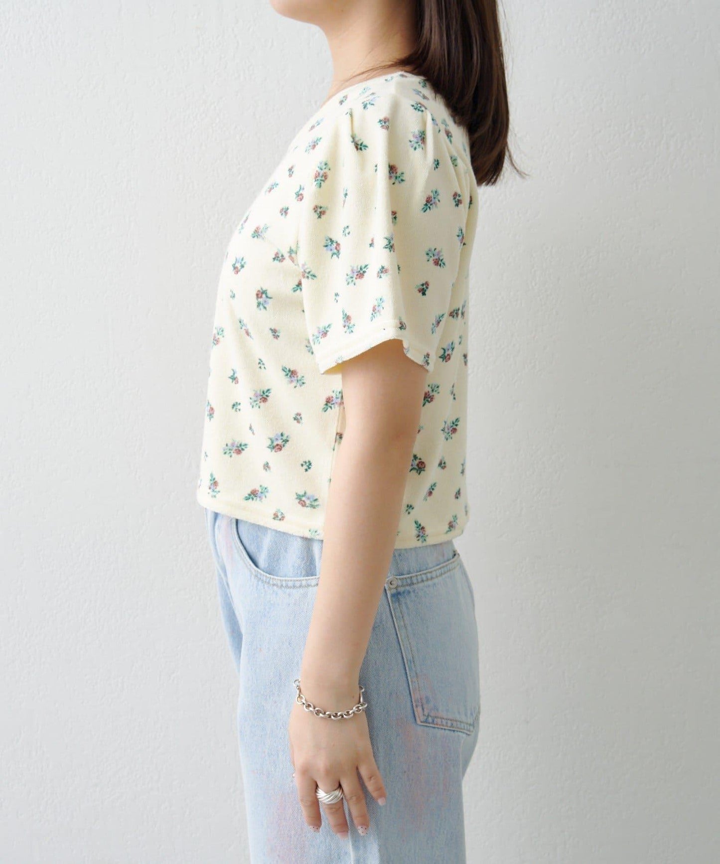 毛巾絨花卉圖案 T恤