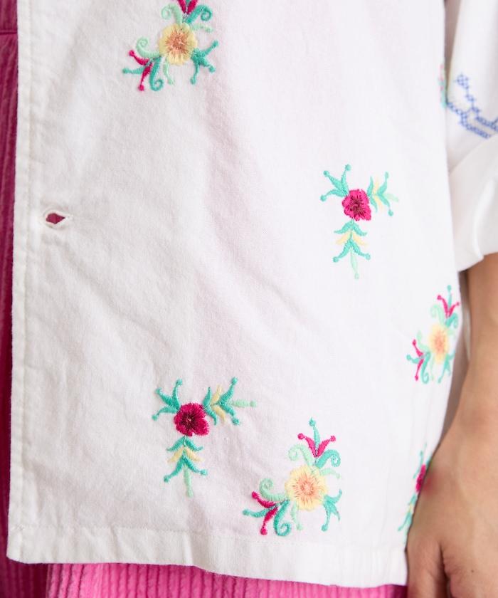 開領刺繡襯衫夾克