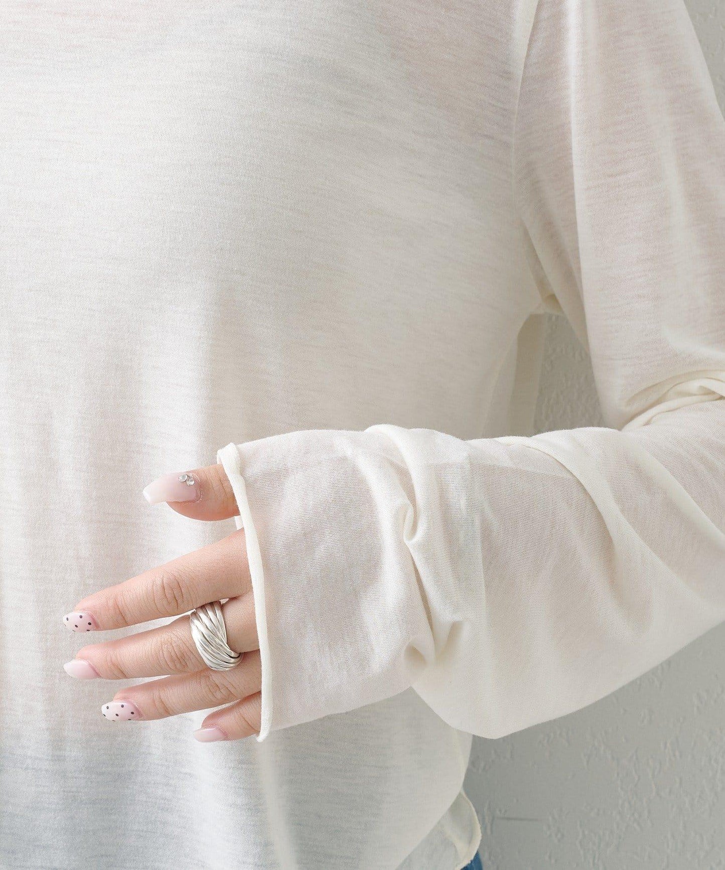 順滑質感層疊設計長袖T恤SET