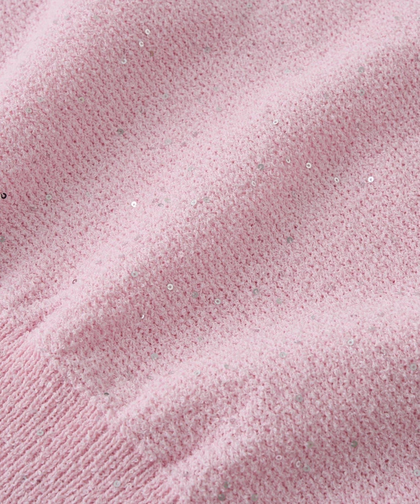 亮片泡泡袖圈圈紗針織上衣