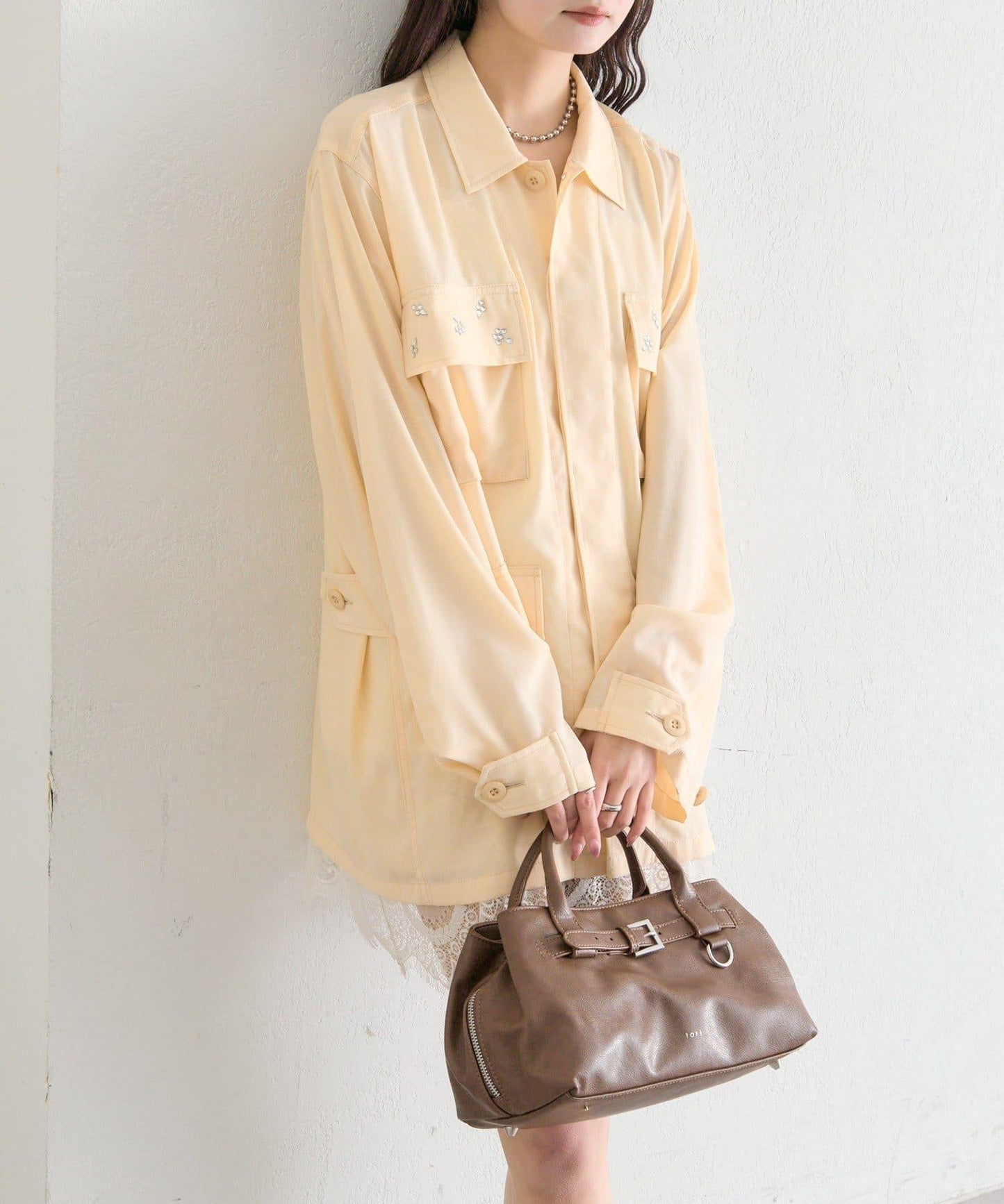 口袋珠飾工裝連體服