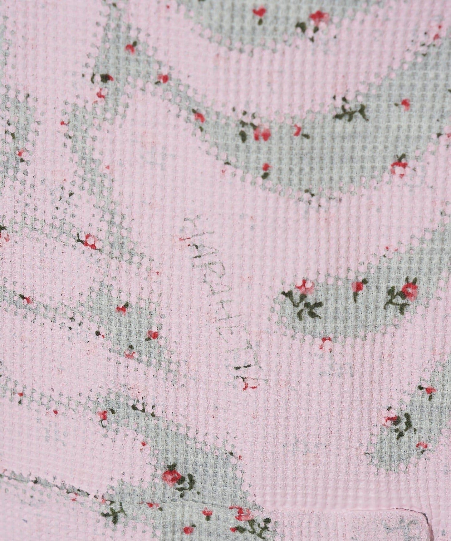 漸褪花紋開領 waffle 質感保暖上衣(RePRODUCTION LABEL / リプロダクションレーベル)