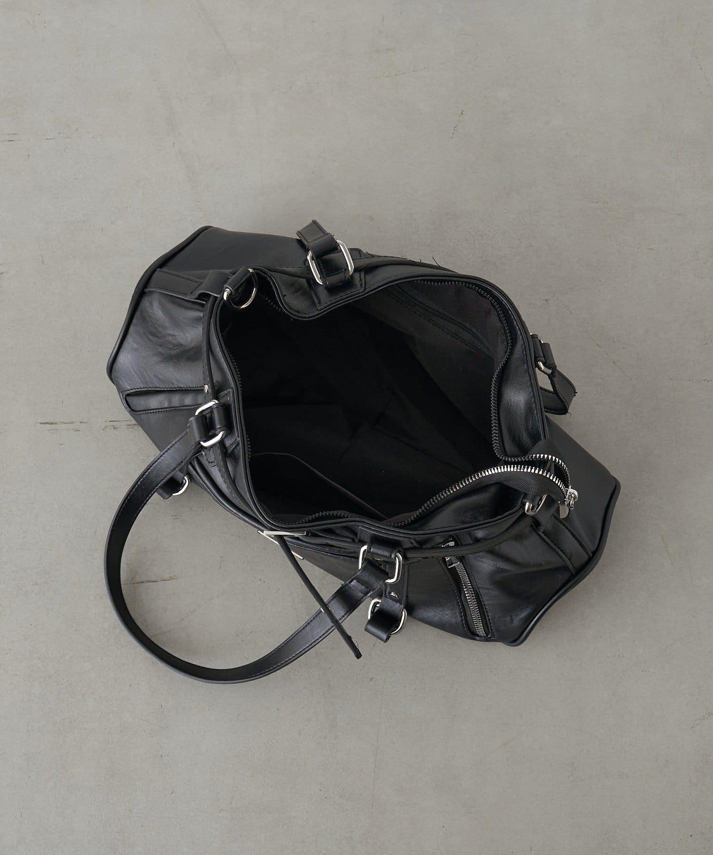 帶裝飾帶拉鍊口袋單肩包