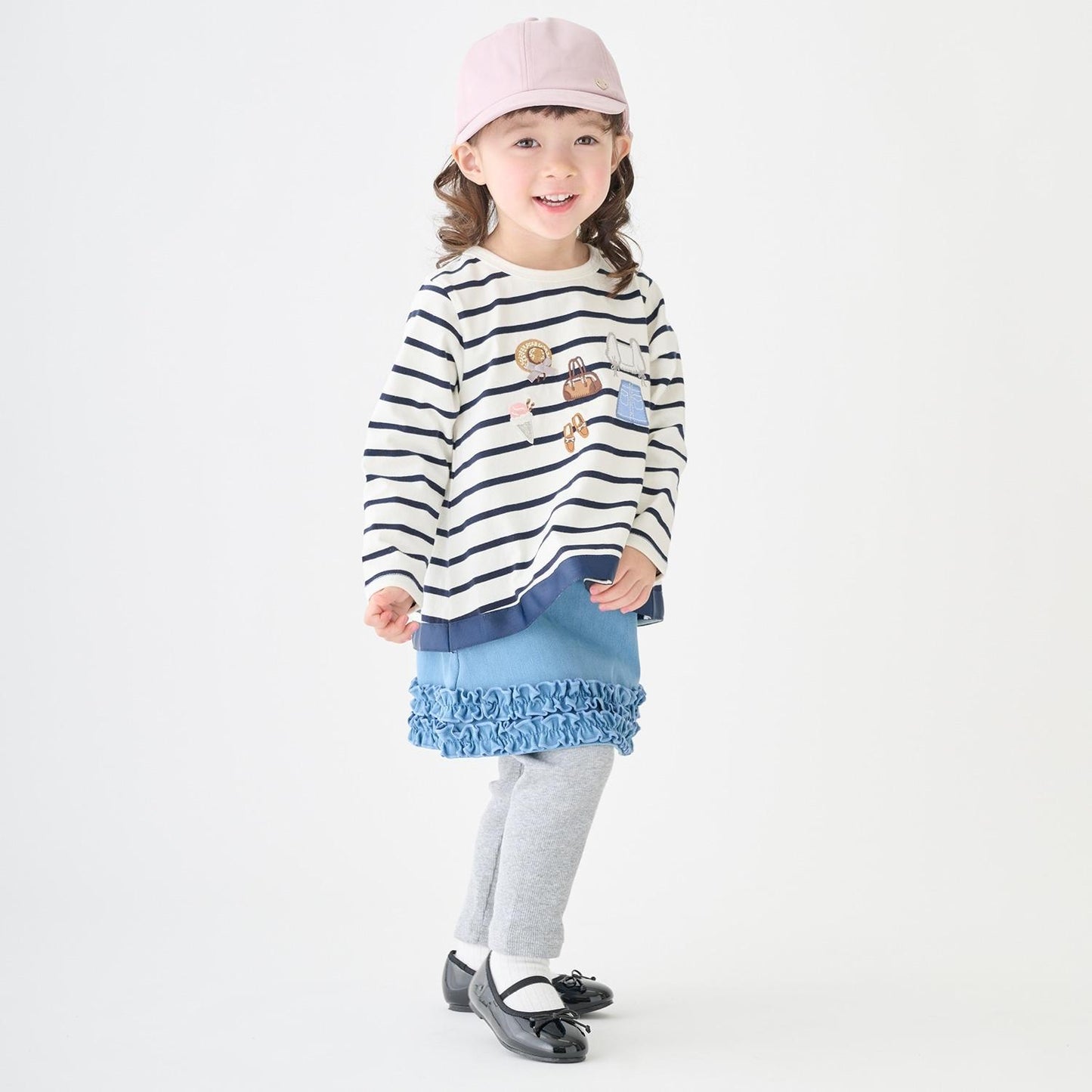 下襬荷葉邊 附打底褲 半身裙