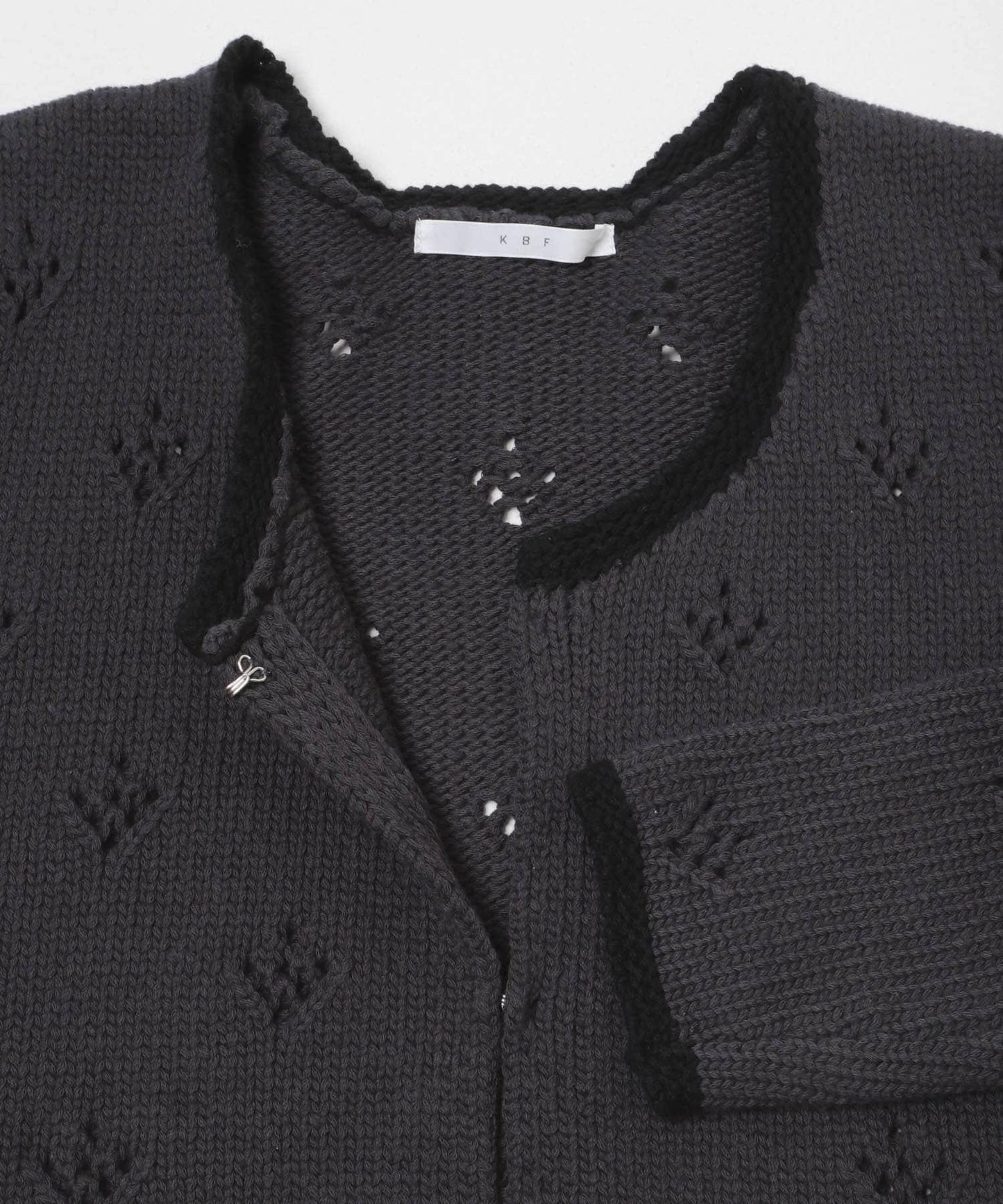 鏤空短款針織開衫