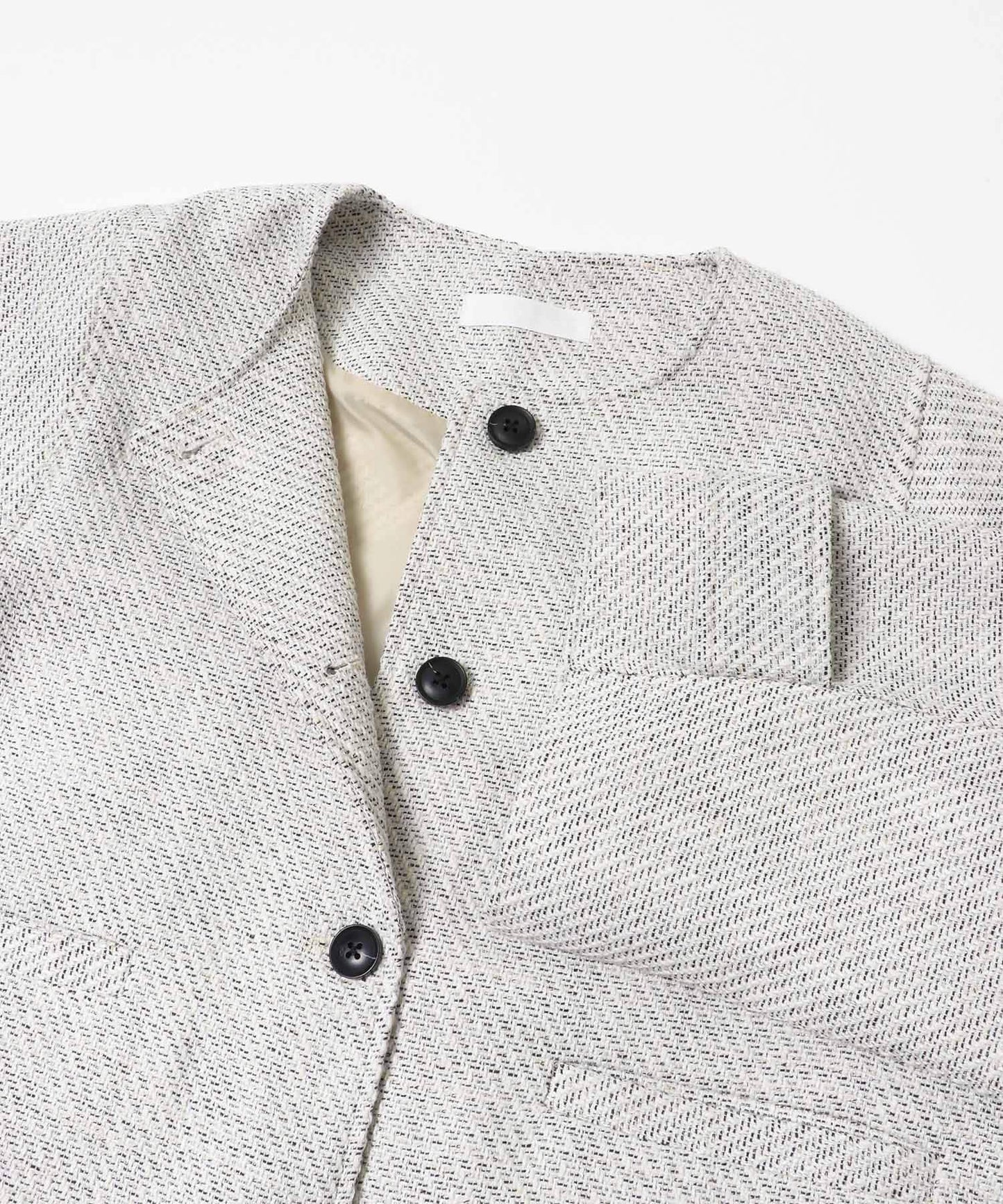 粗花呢無領短款夾克