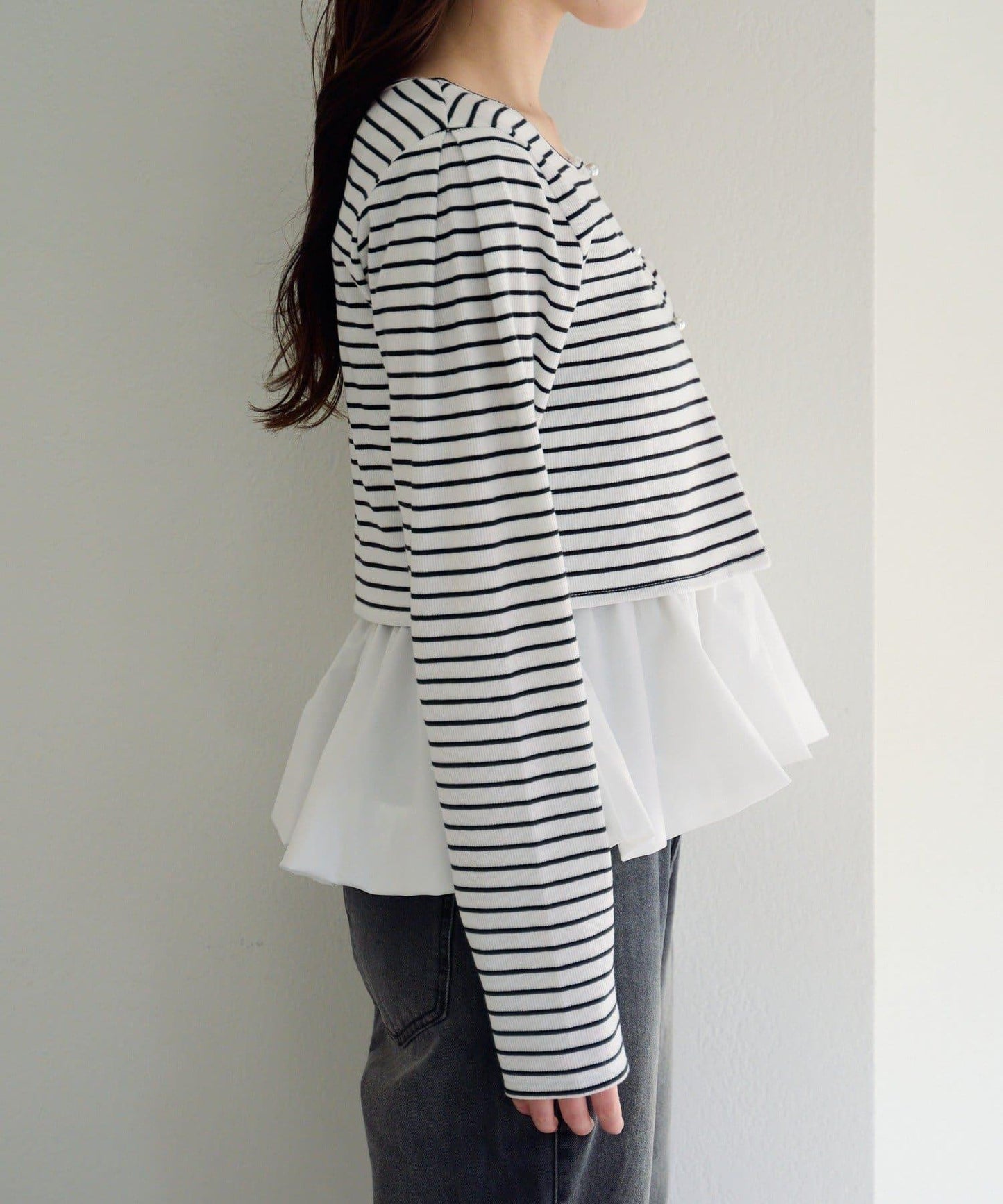 泡泡吊帶開衫套裝