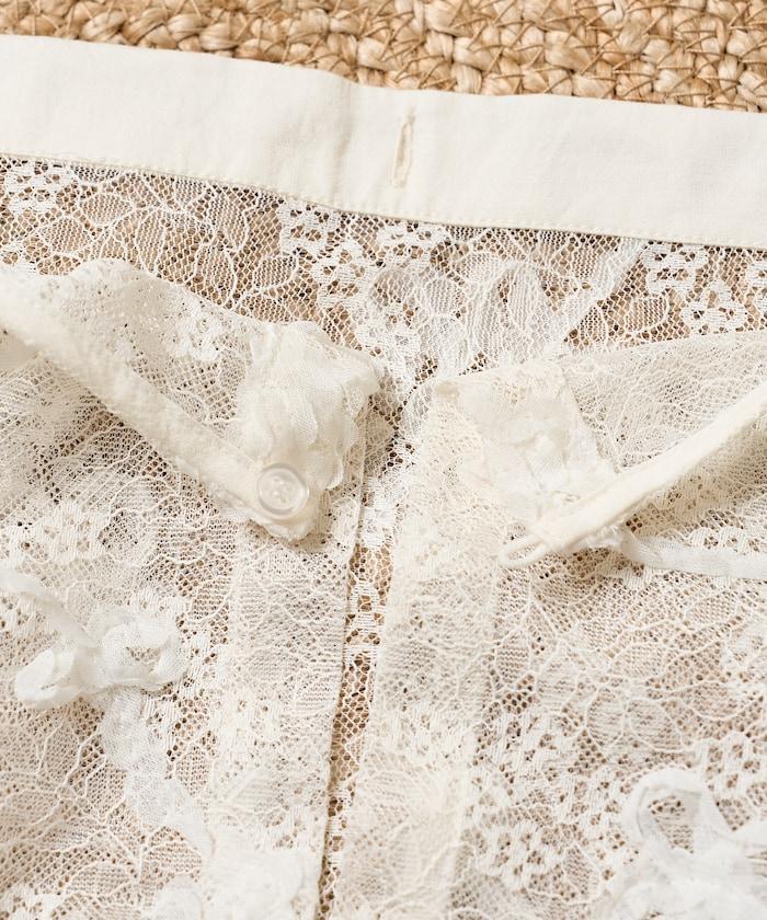 多穿法 花卉蕾絲 裹身半身裙