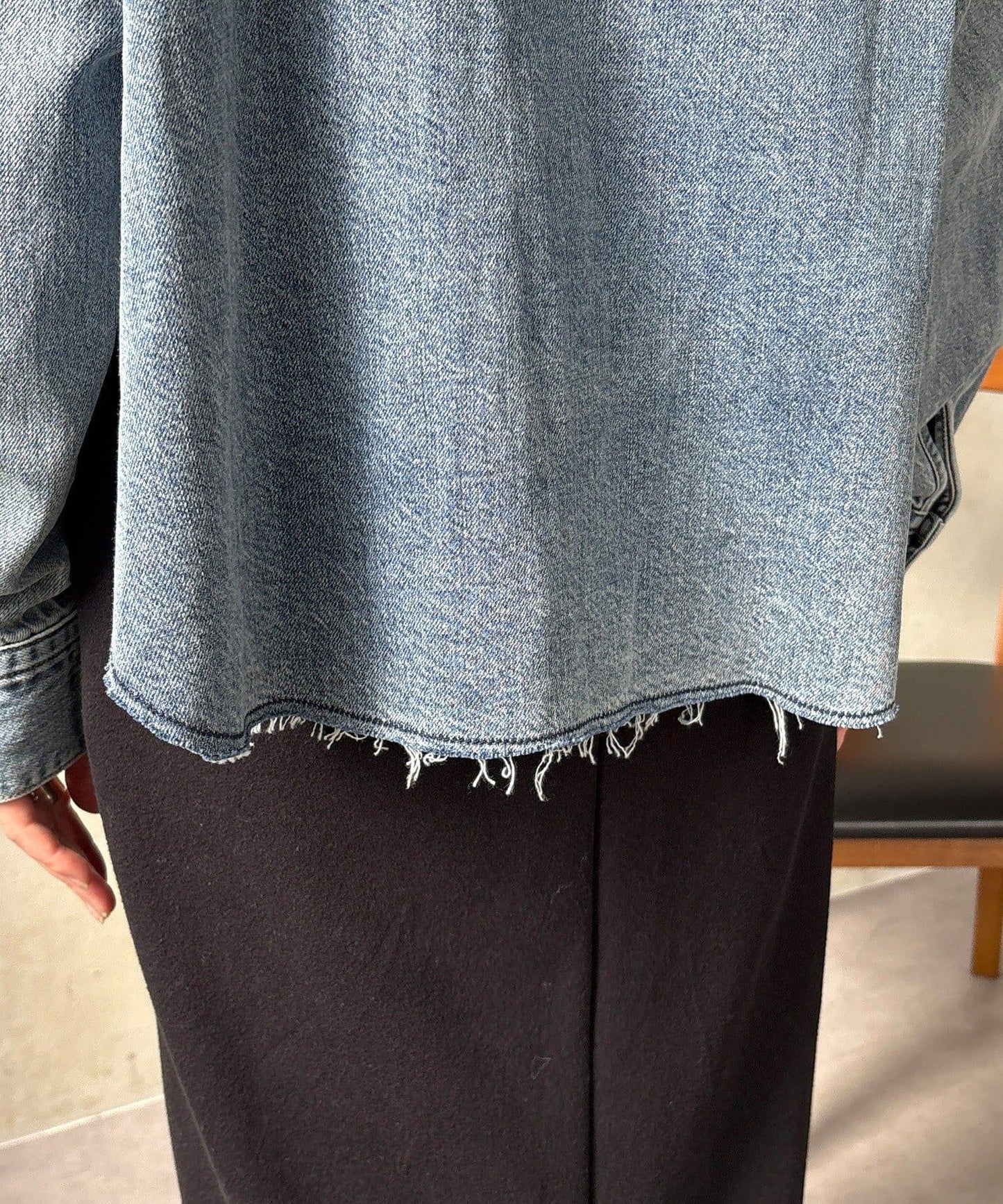 可成套搭配 短款 牛仔 襯衫