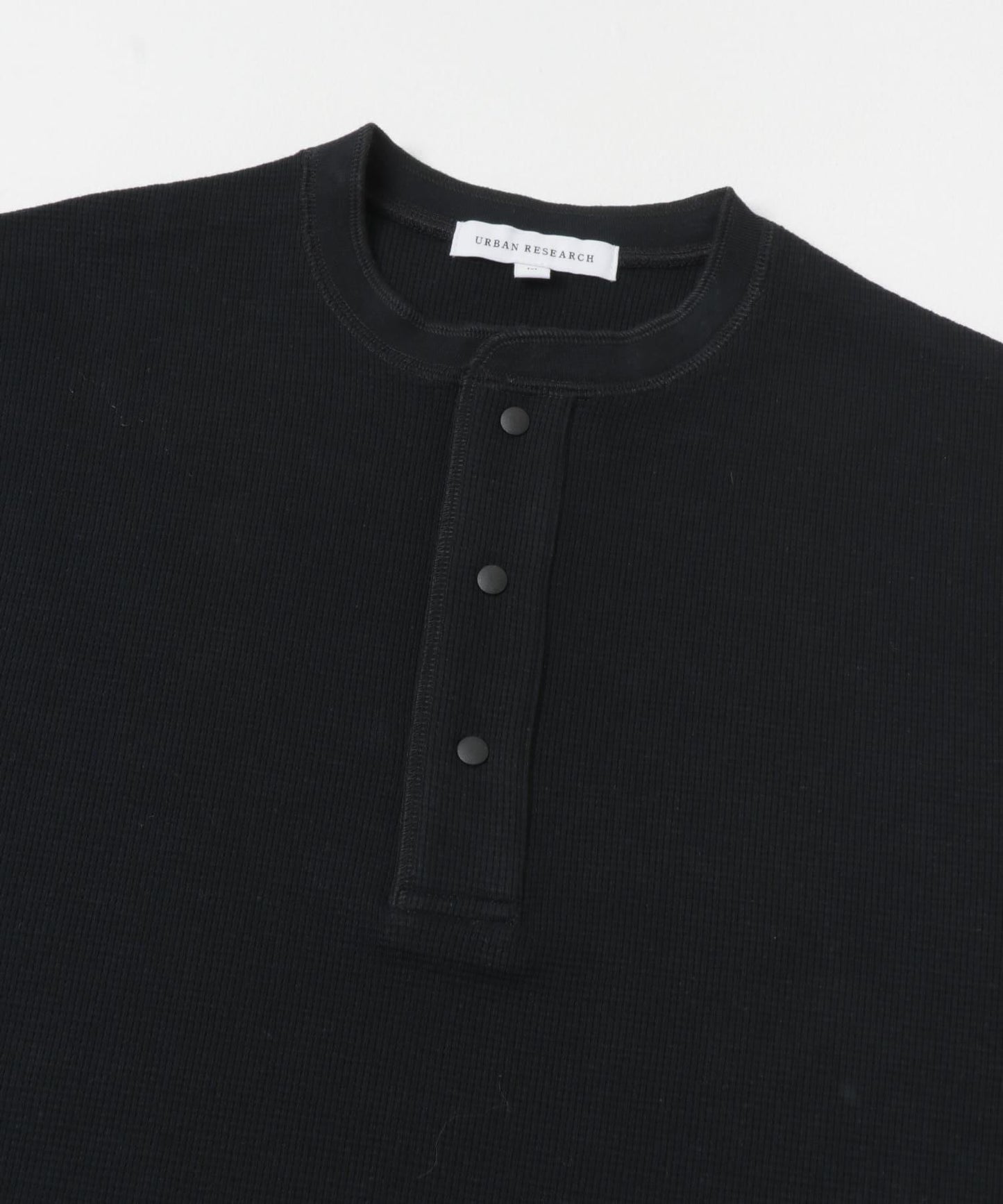 UR TECH 密織華夫 亨利領 長袖T恤