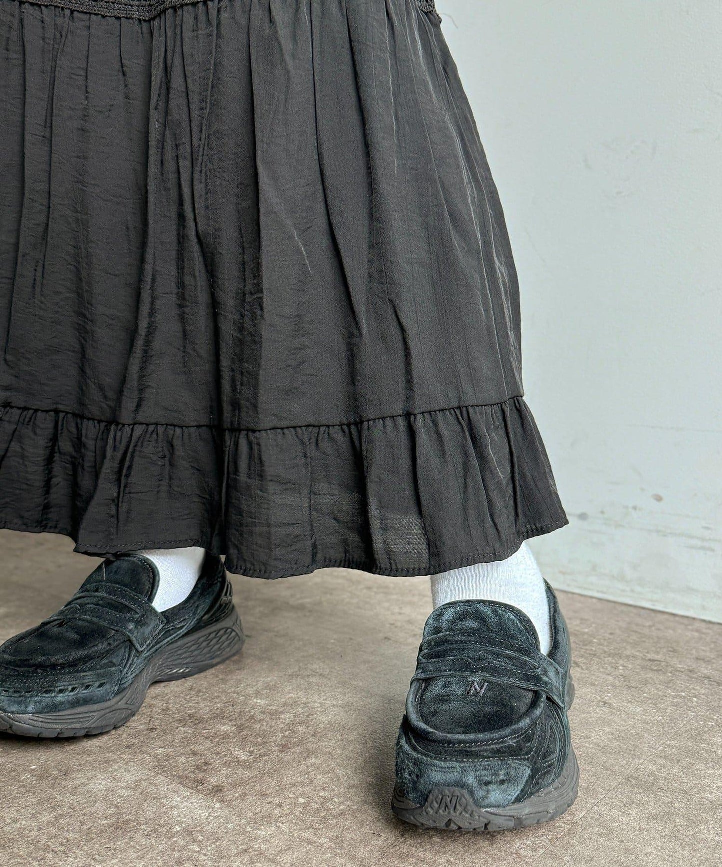 分段刺繡蕾絲半身裙