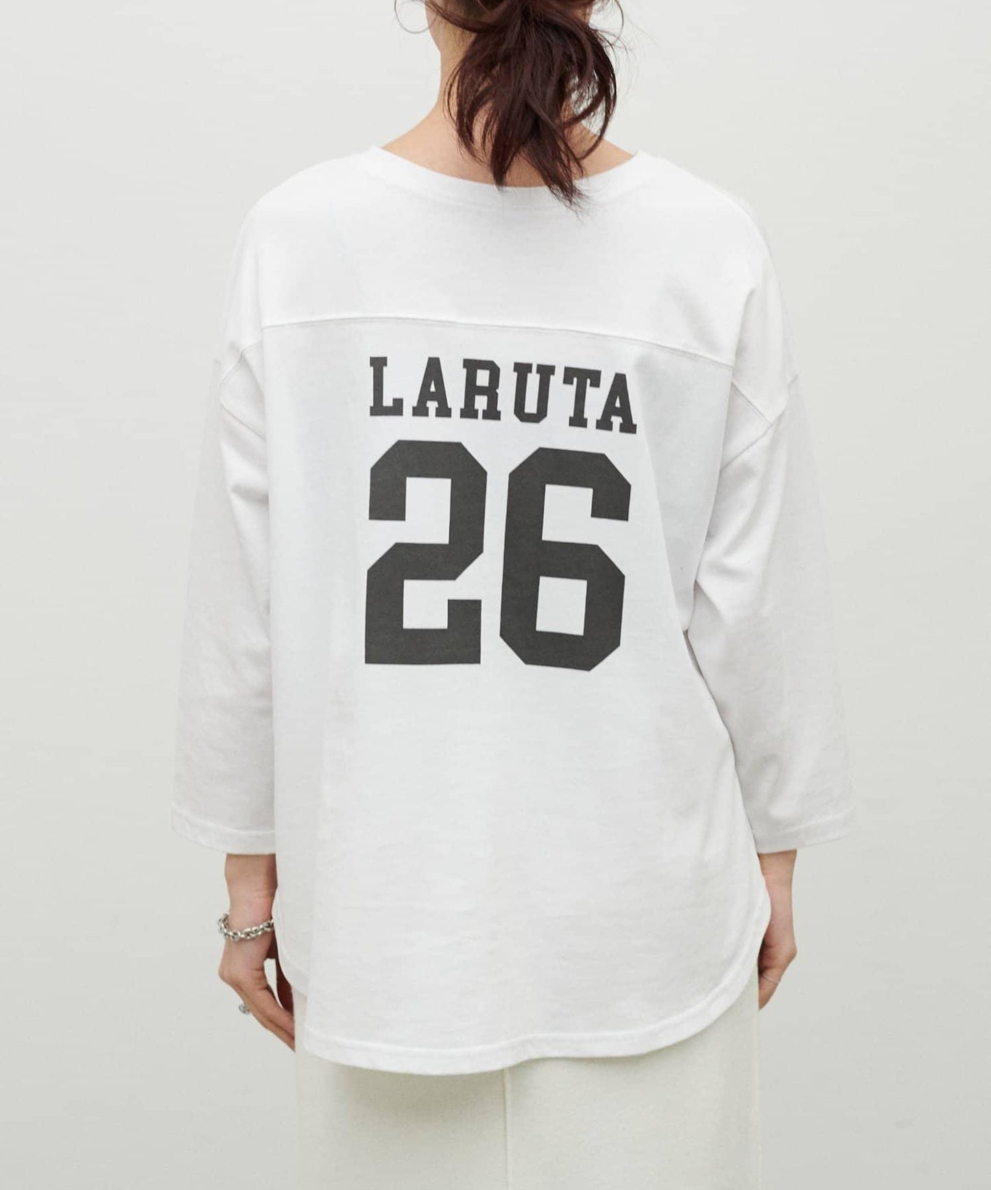 七分袖 2WAY logo設計 T恤