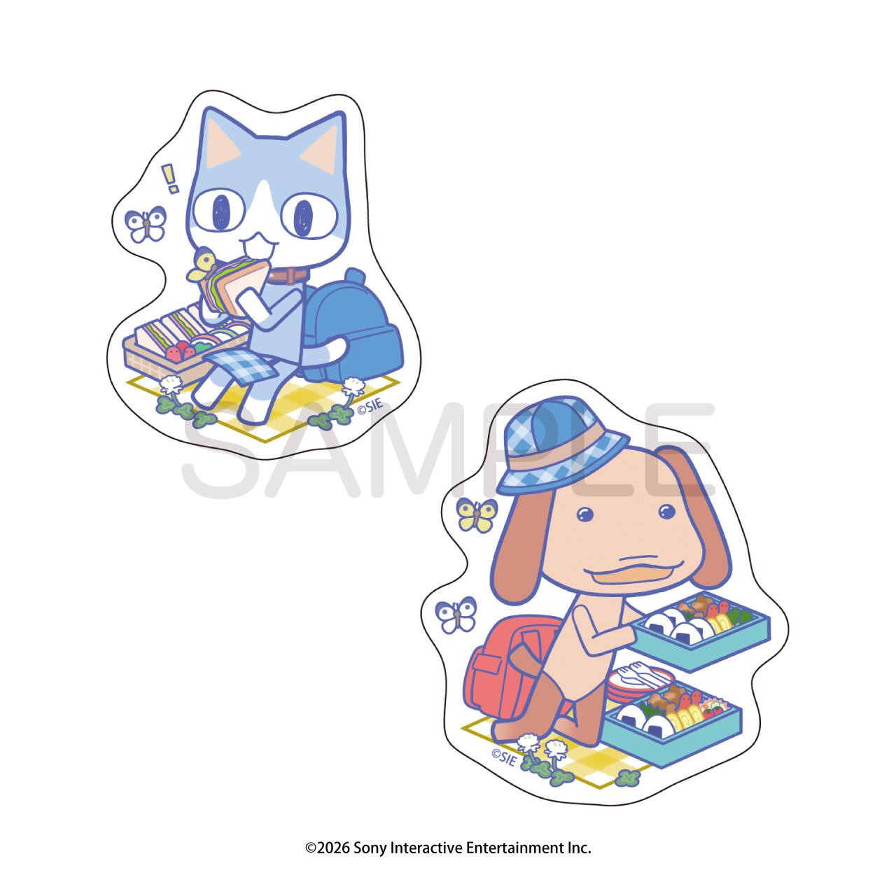 《隨身玩伴多羅貓》 野餐同樂系列 ソラ&ピエール 異形貼紙