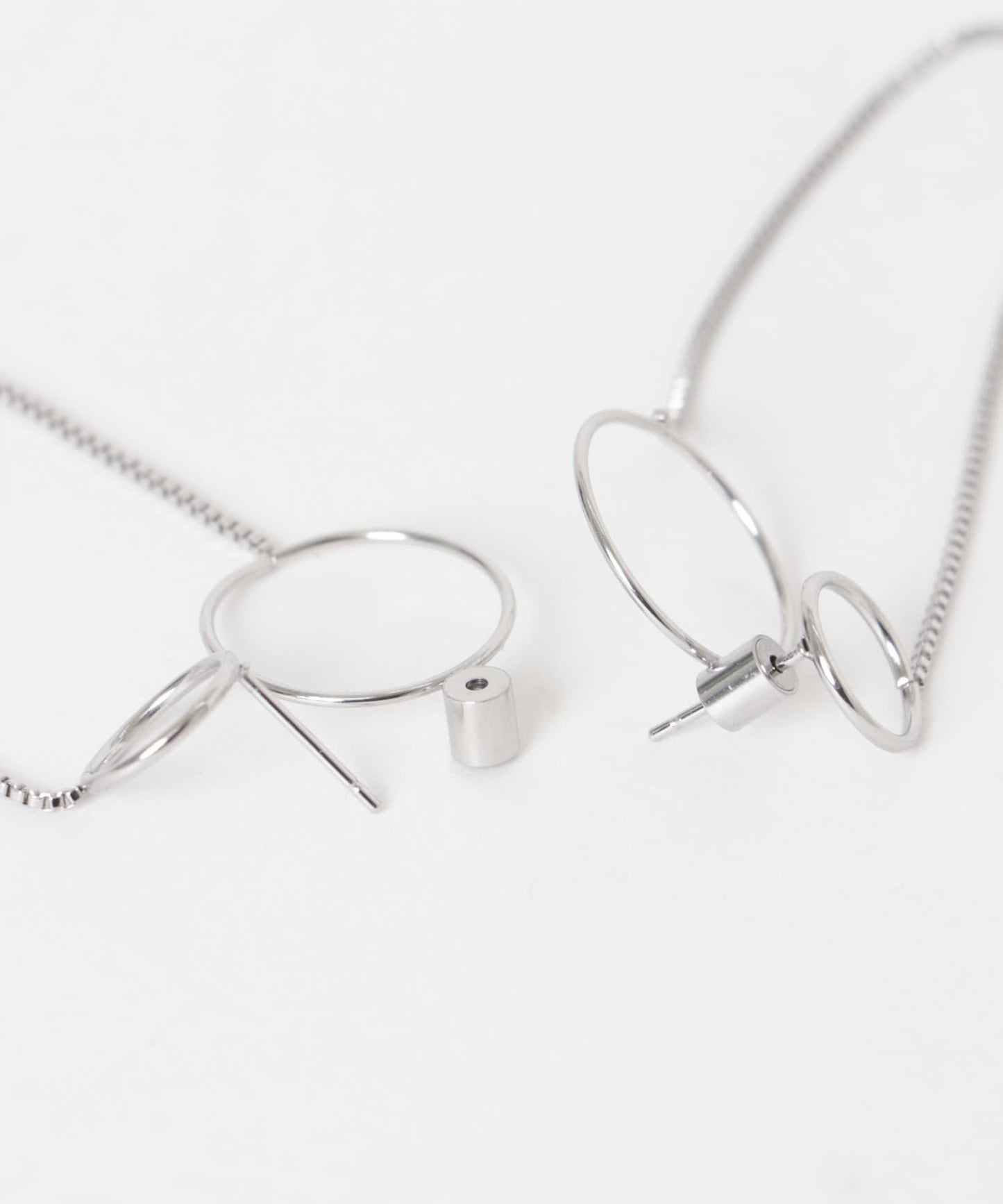 不鏽鋼雙環鏈條耳環