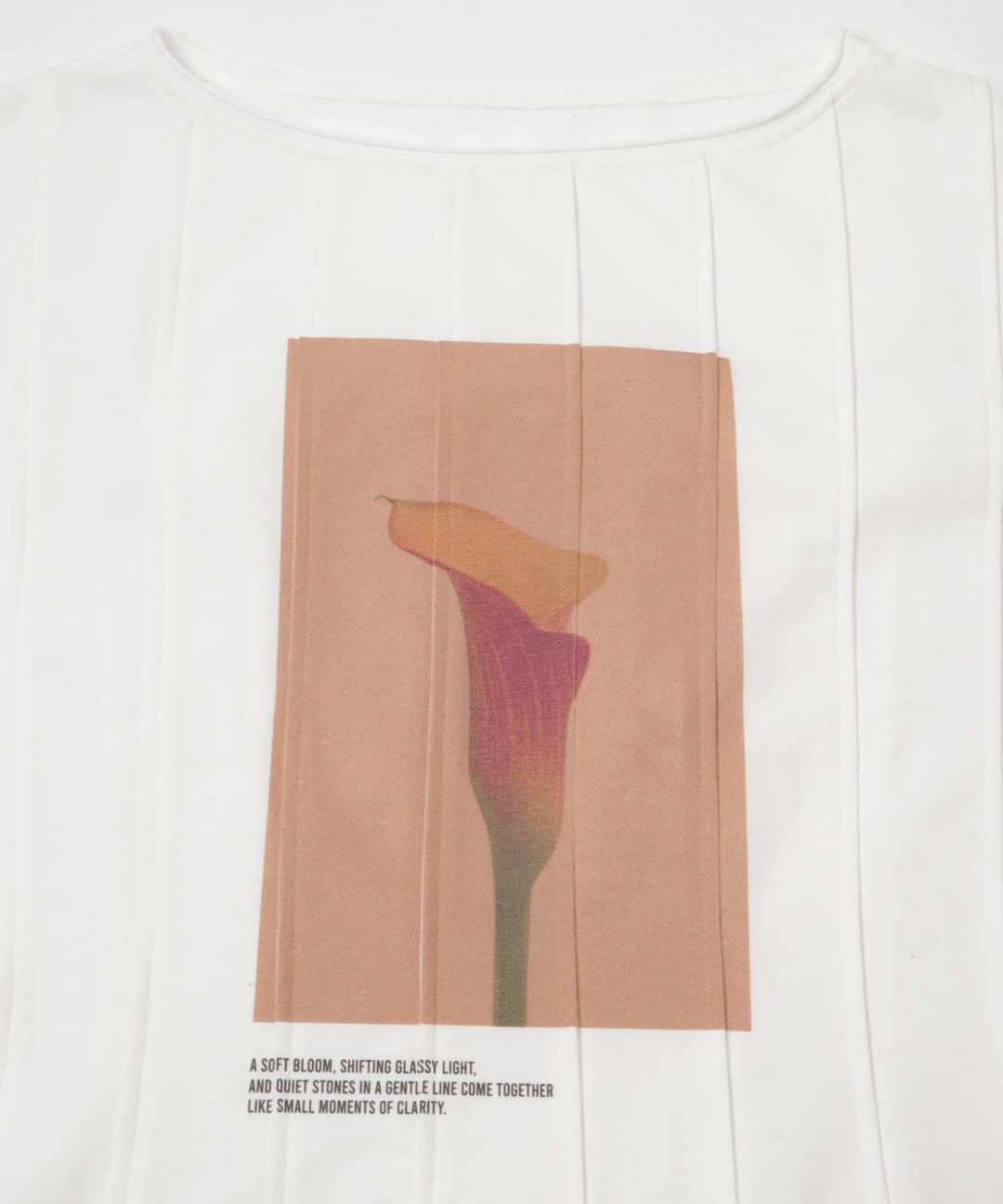 褶飾照片印花TEE