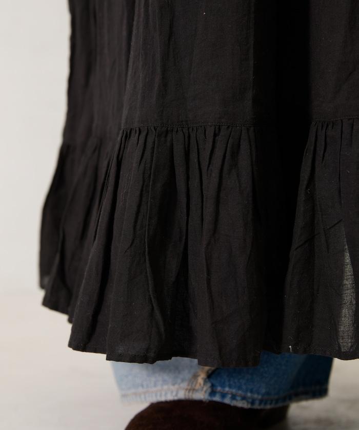 印度方領荷葉邊連衣裙