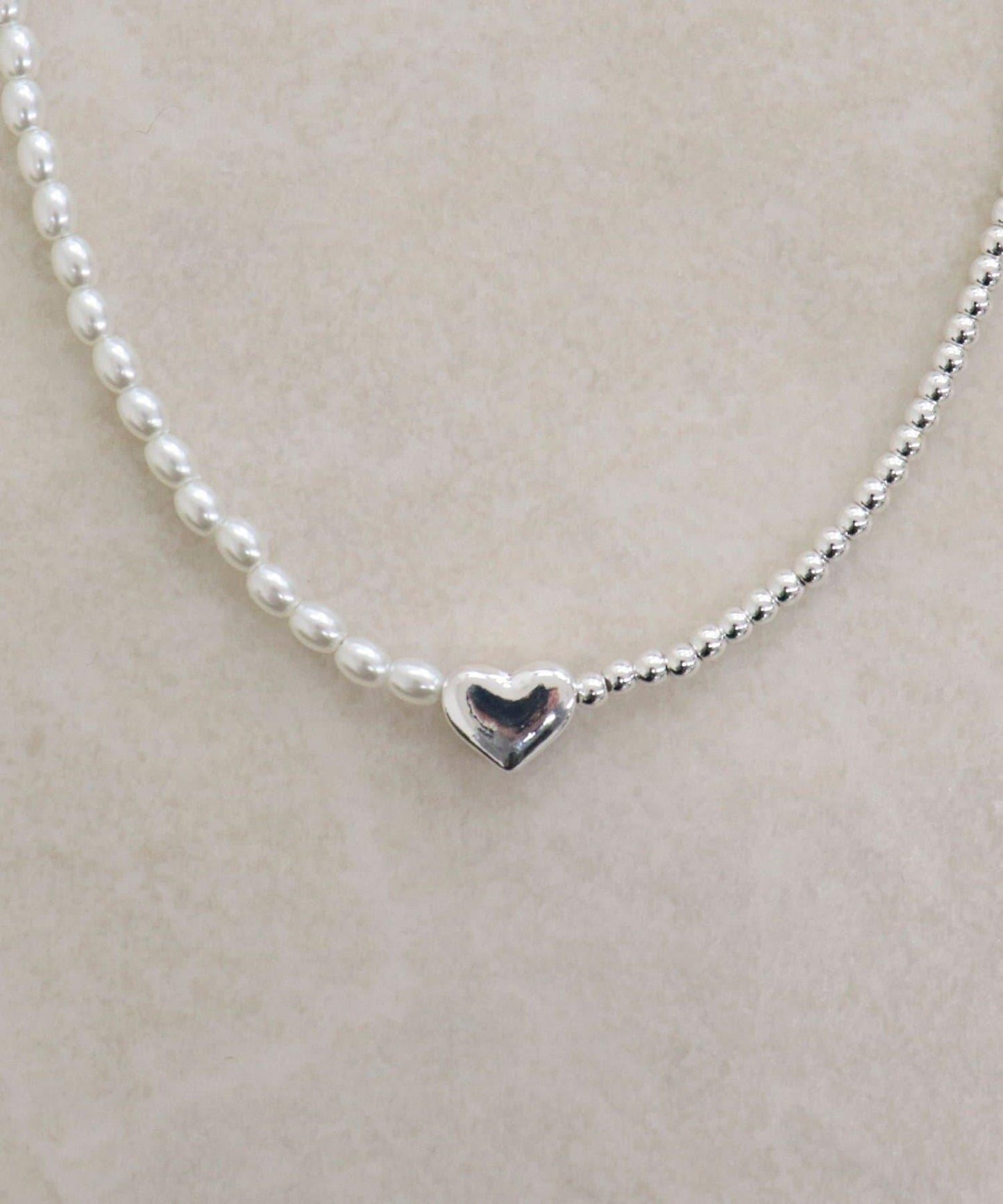 心形雙色吊墜項鍊