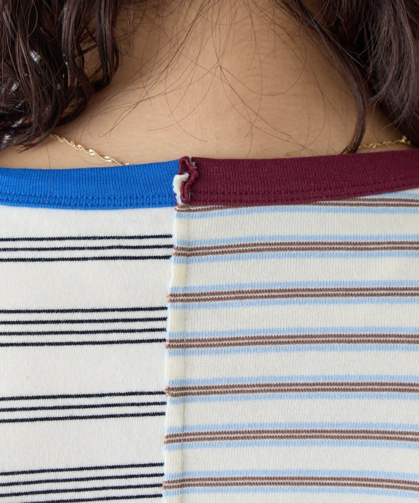 etsinta 多色條紋拼接設計 T恤