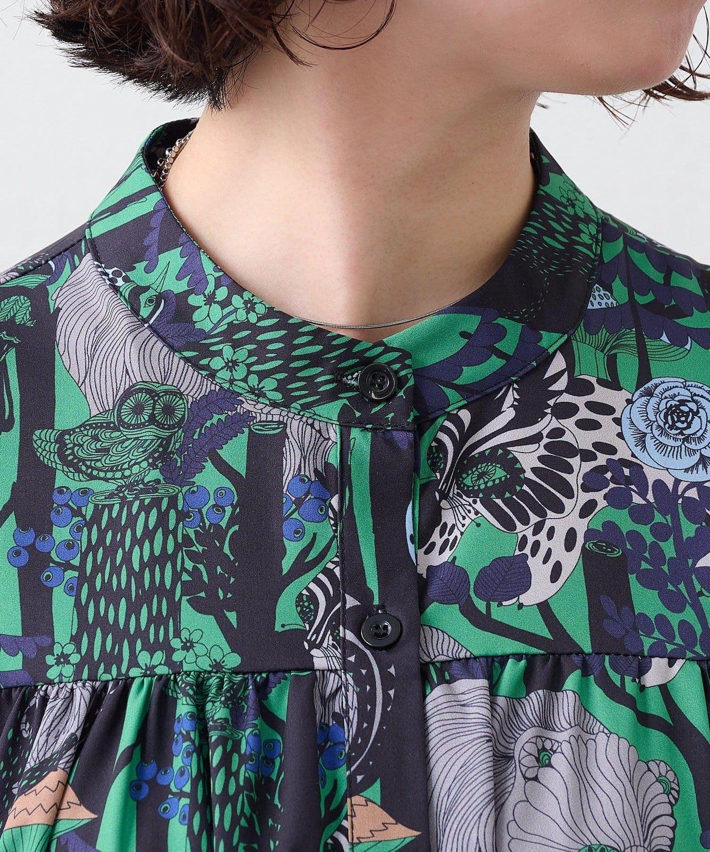 多樣圖案層疊設計連衣裙