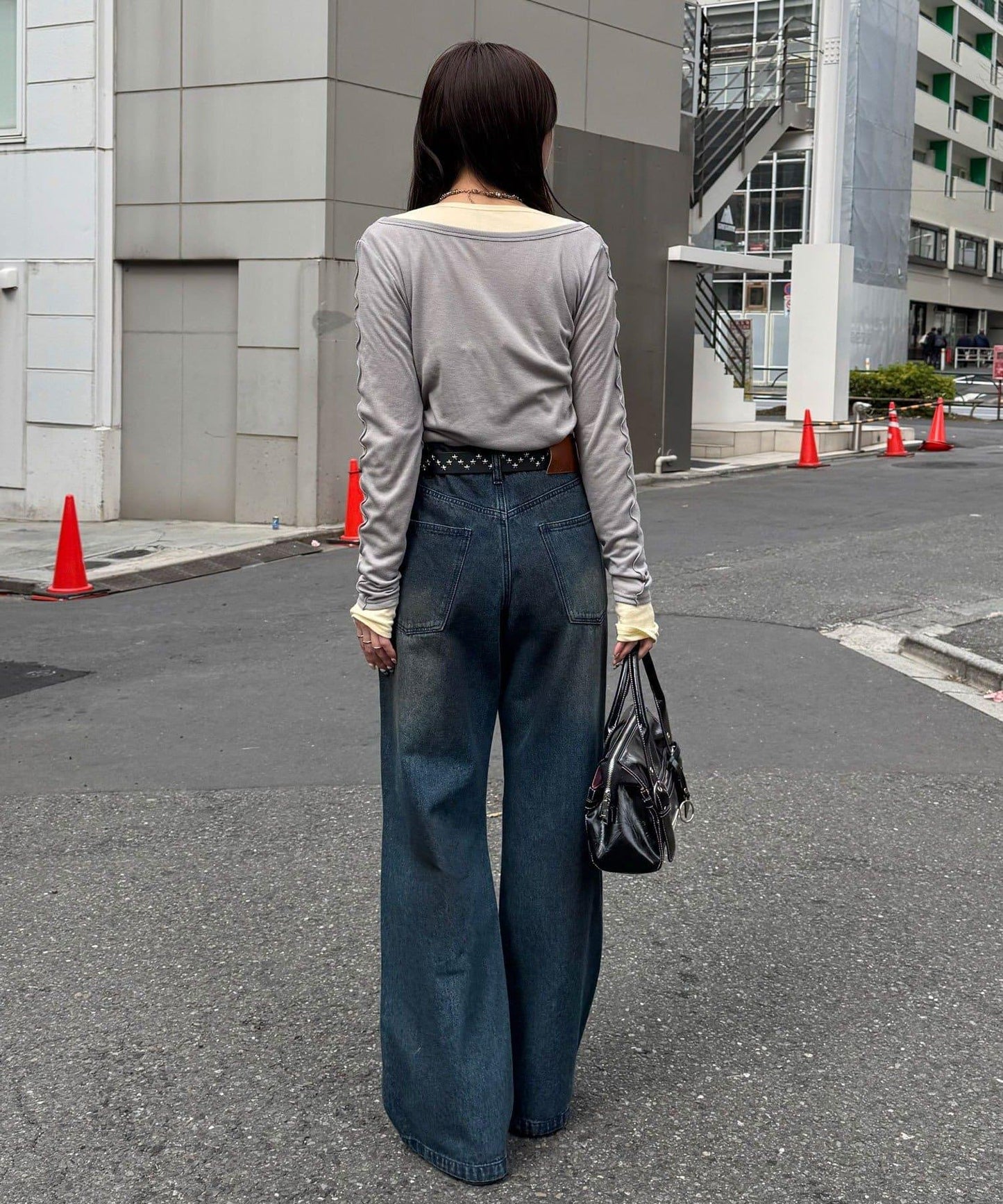 復古風微喇牛仔褲