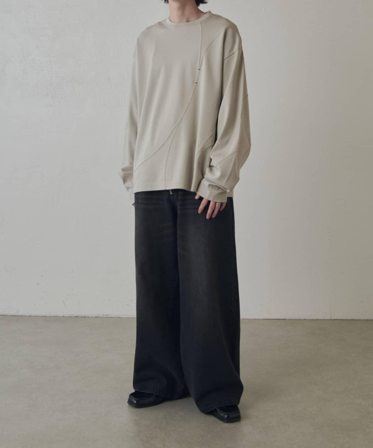 隨機拼接設計 長袖T恤