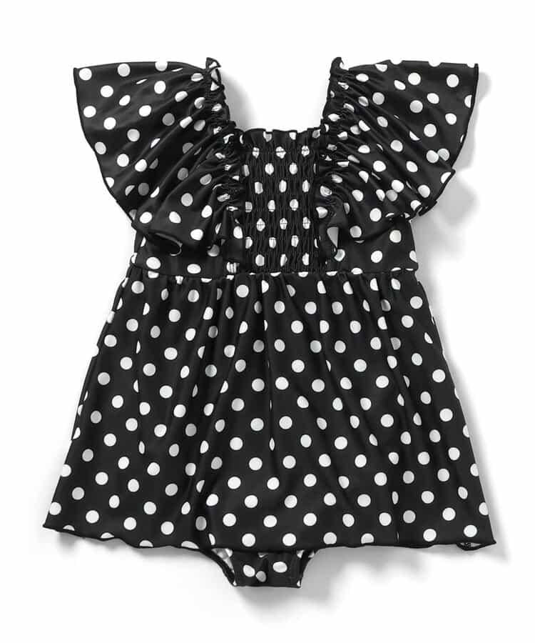 抽褶荷葉邊連體泳衣(款)