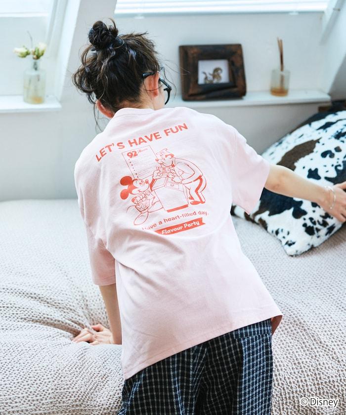 DISNEY(迪士尼) ミッキーマウス 背部印花寬鬆T恤 HAVE FUN款