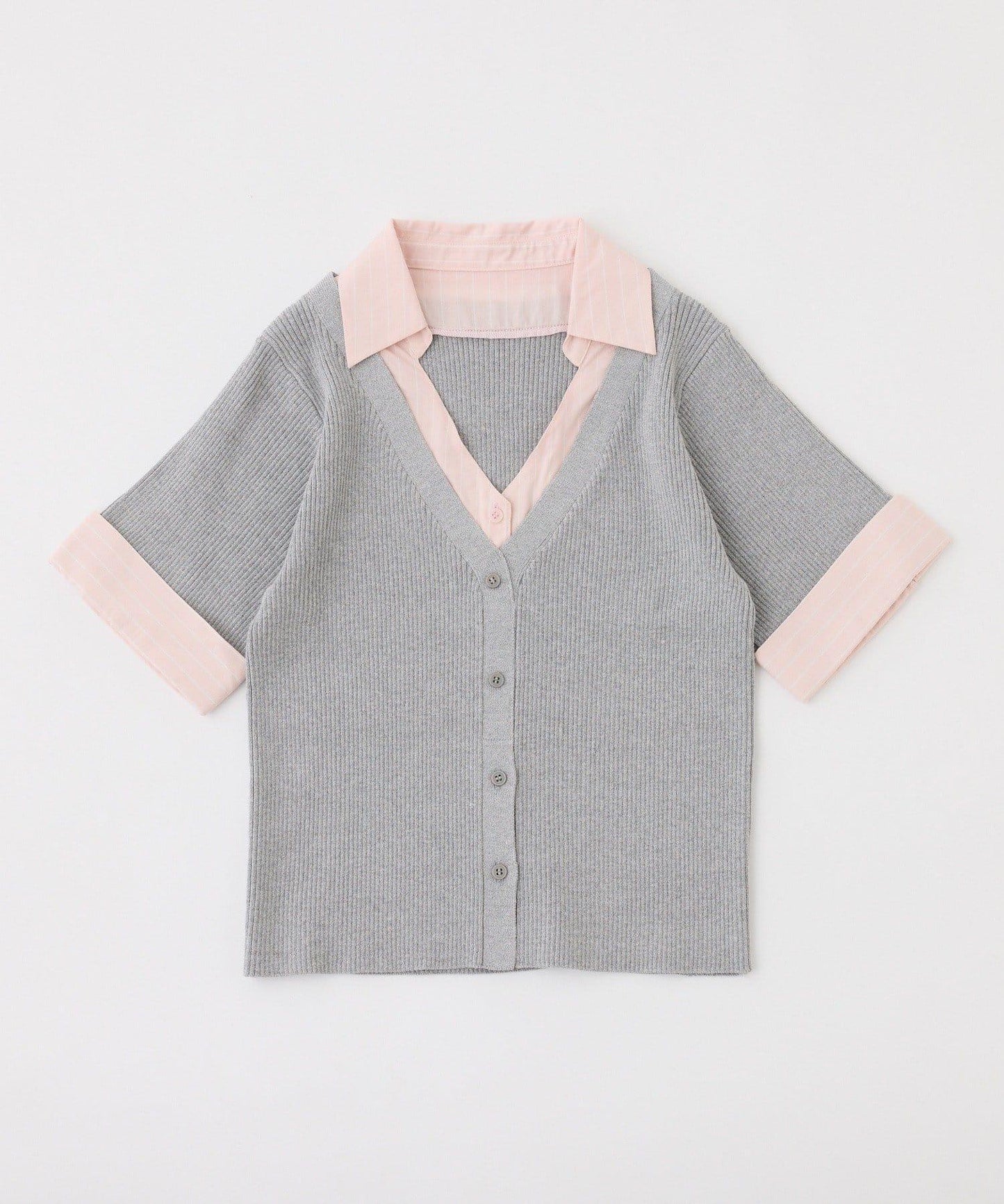 可拆卸蝴蝶結 拼接設計 針織上衣