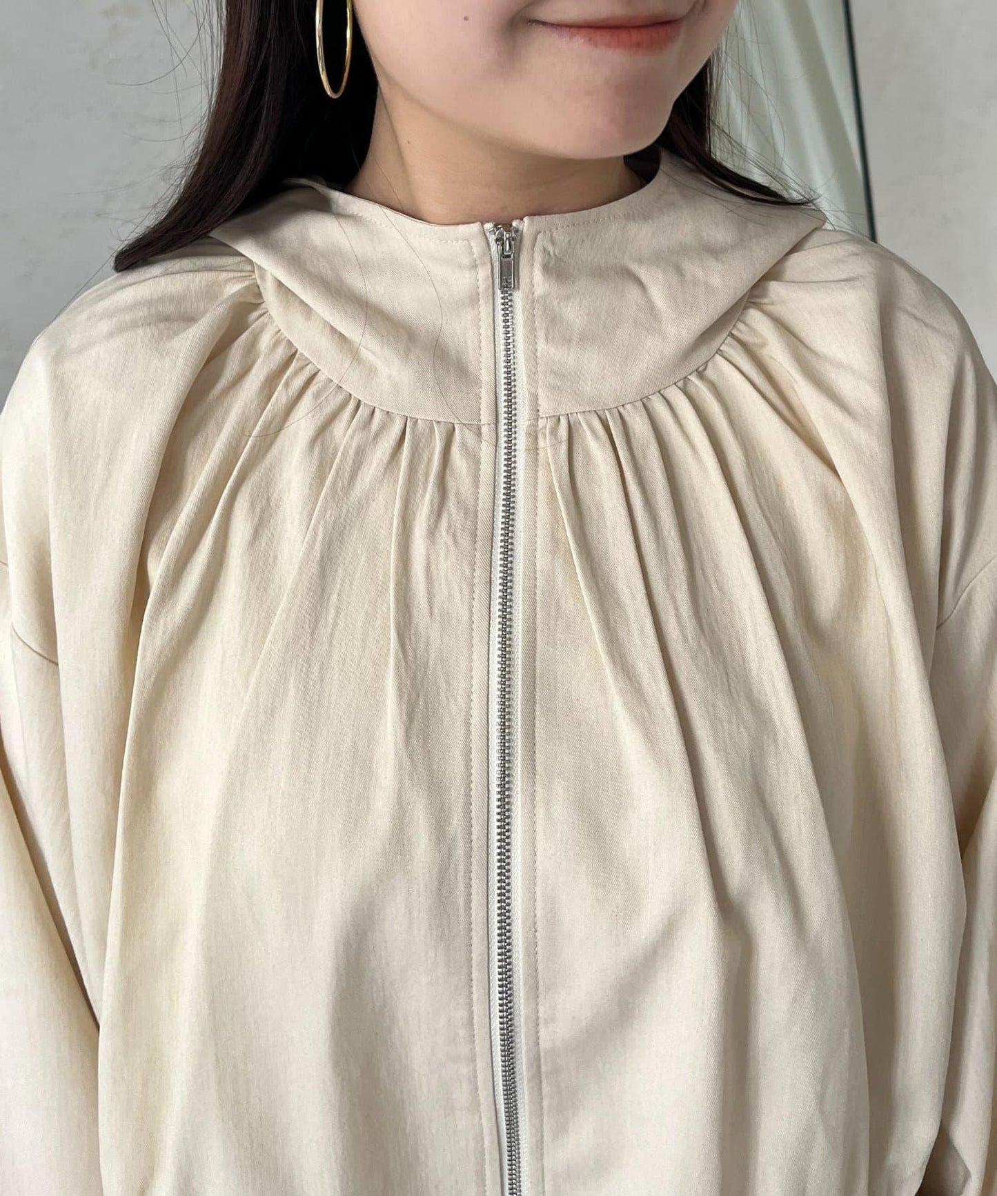 防曬 後背抽繩 荷葉擺 戶外風衣