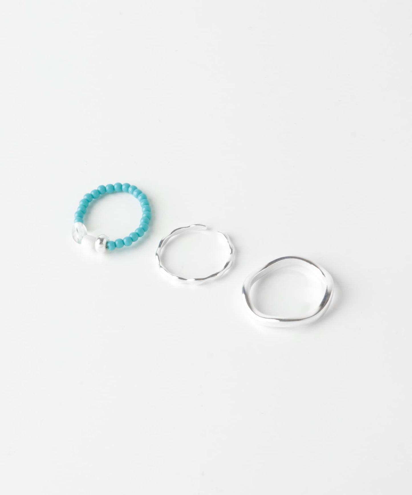 彩色珠三件套戒指