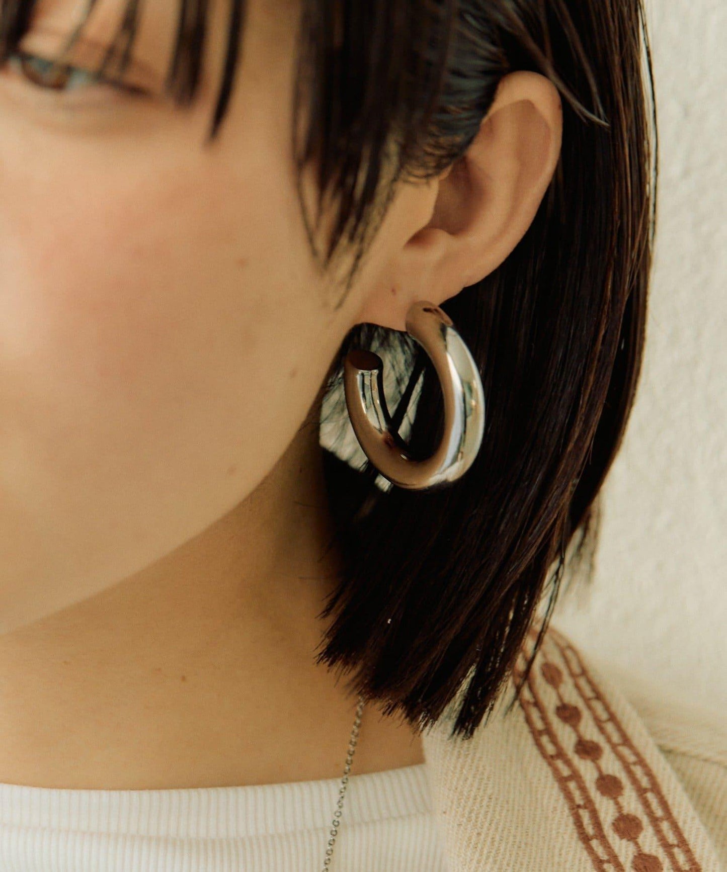 《金屬アレルギー対応/ステンレス》 40mm大號圓環耳環