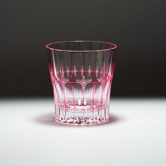 凜然 -rin zen- 粉色(金赤) 切子多功能玻璃杯