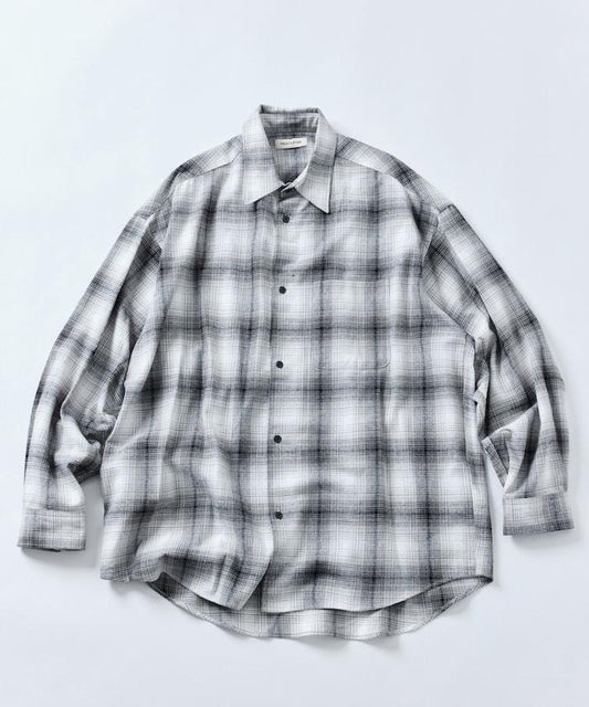 Relax Fit 渲染格紋 鋪棉襯衫 【限定展開】