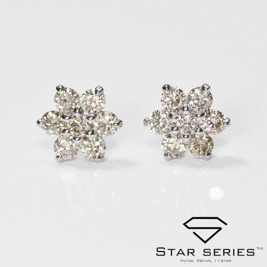 閃耀30%提升!白金鑽石0.5ct 7星耳釘