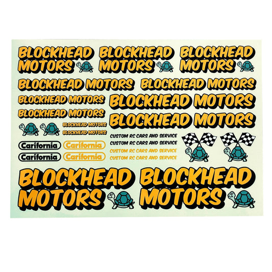BLOCKHEAD MOTORS 標誌Logo貼紙(黃色)