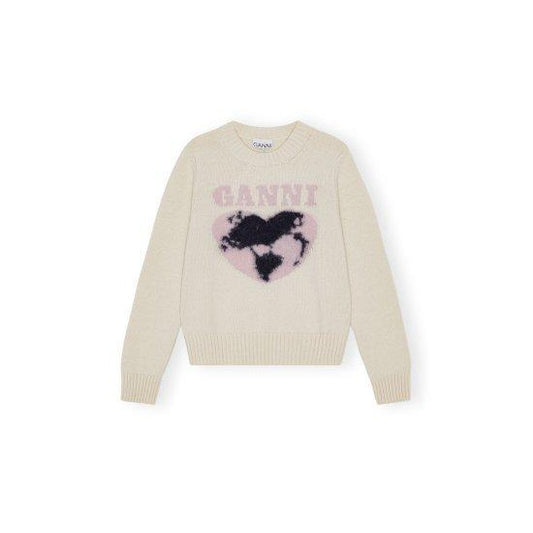 GANNI【ガニー】GRAPHIC SOFT WOOL MIX O-NECK (K2218) (K2218)