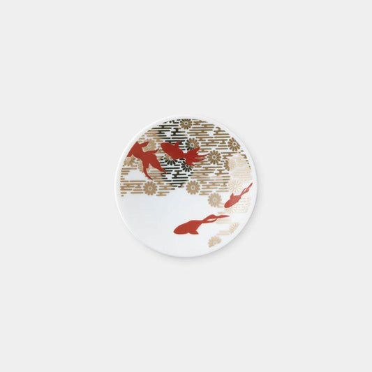 朱金金魚圖案 美濃燒陶瓷小碟