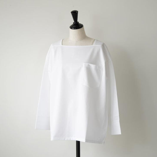 euphoric' (ユーフォリック) | TYPEWRITER SQUARE-NECK TOPS (off/black/sax) | トップス シンプル お灑落 (eu-ct4401)