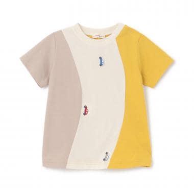 接觸涼感 弧形拼接 汽車刺繡 短袖T恤