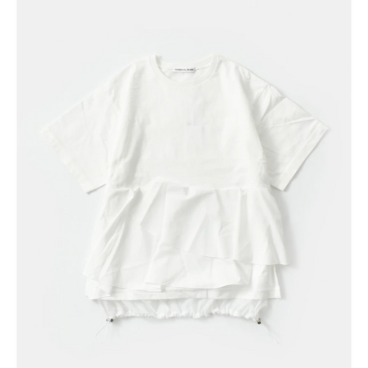 MARECHAL TERRE 【マルシャルテル】 クラシック天竺コットン異素材切替ハイブリッドトップスプルオーバー OFF WHITE (ZMT252CT114) (ZMT252CT114)