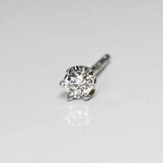 侍ダイヤモンド 天然ダイヤモンド メンズシングルピアス 「シングルソリティア0.5」 0.05ct H&C G~Iカラー VS~SIクラス 一粒 (SD-M-0001)