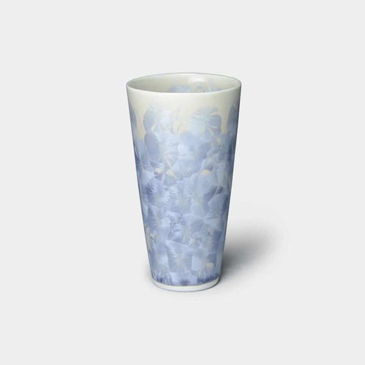 京燒清水燒 花結晶銀藤 陶瓷啤酒杯 陶葊款